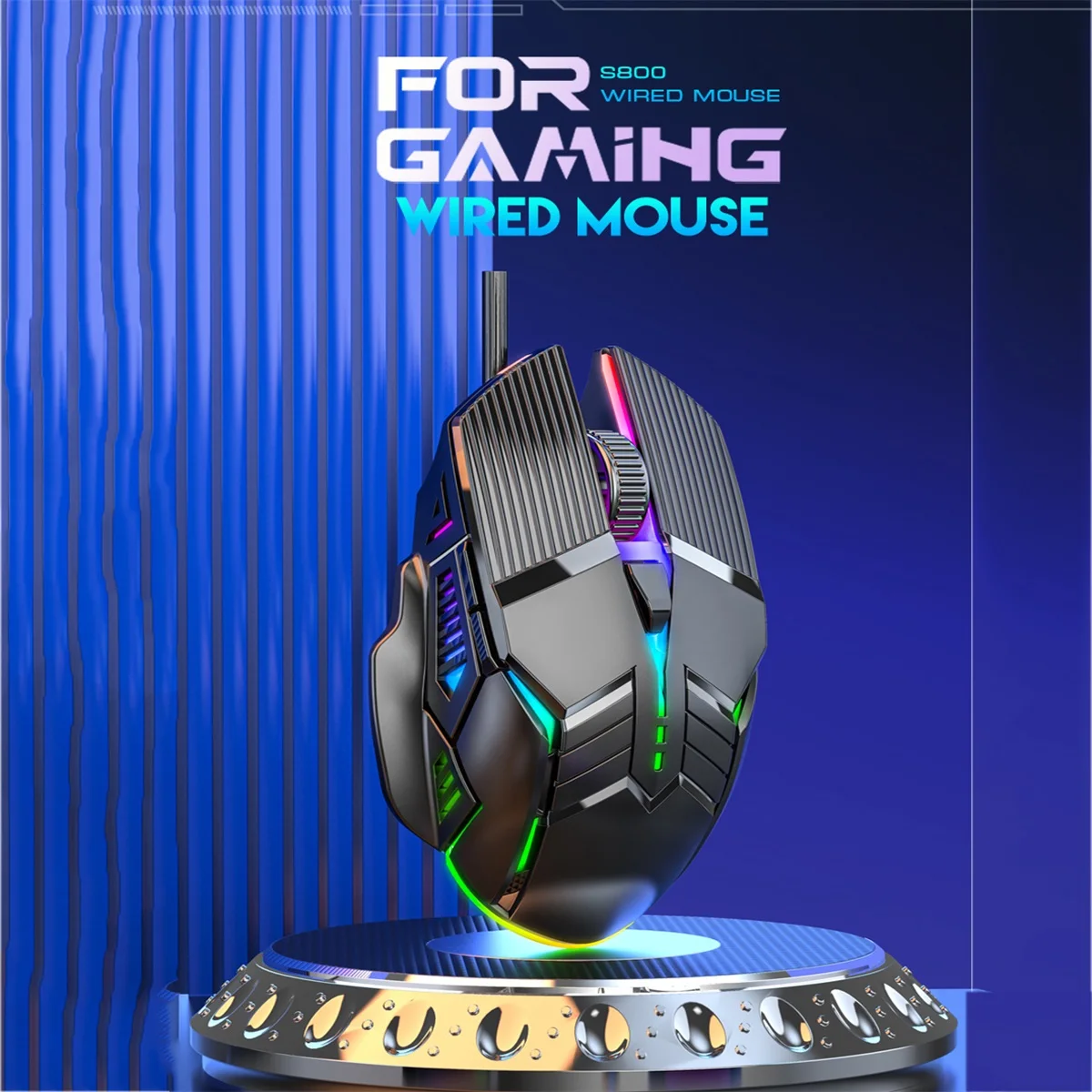 

New Colorful Backlit Esports Wired Mouse Silent Meets Ergonomics 4-Speed DPI Adjustable Mouse Universal for Office Games