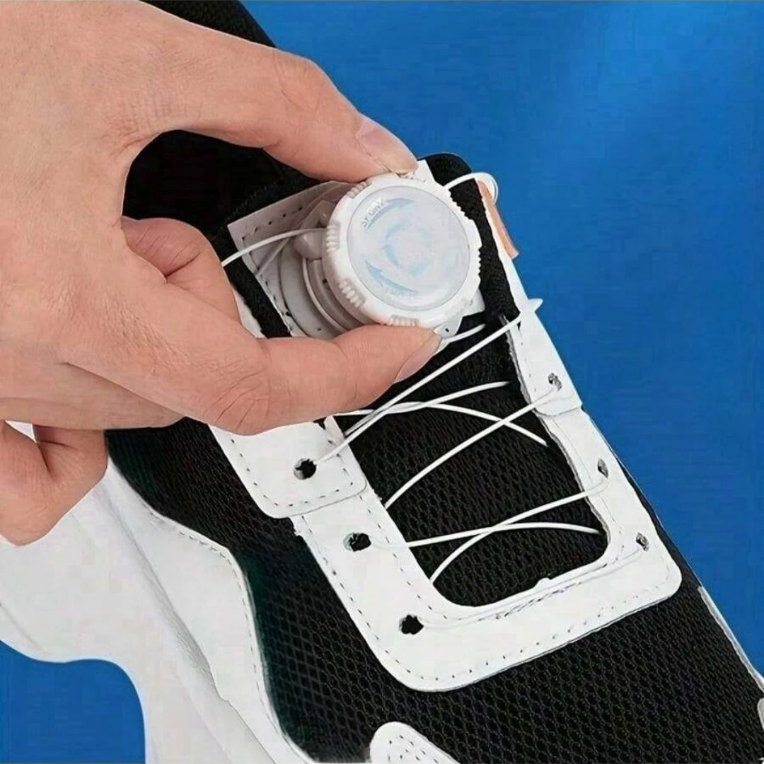 Knob style Automatic Buckle No tie Laces, Lock Shoe Lace Tieless No tie shoelaces, Sneaker Laces One Size Fit All Un