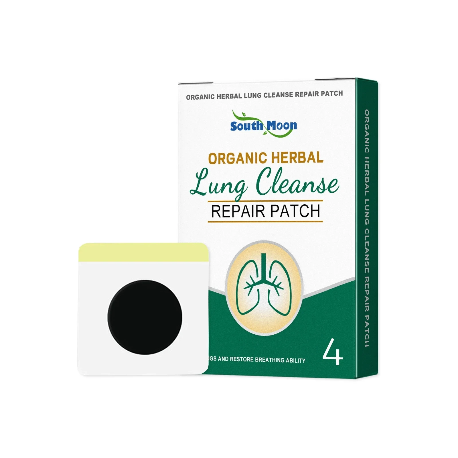 Herbal Lung Cleansing Patch Relieve Fatigue Sickness Anti Cough Clear Nasal Mucus Support Lung Health Body Detox Sticker 20pcs