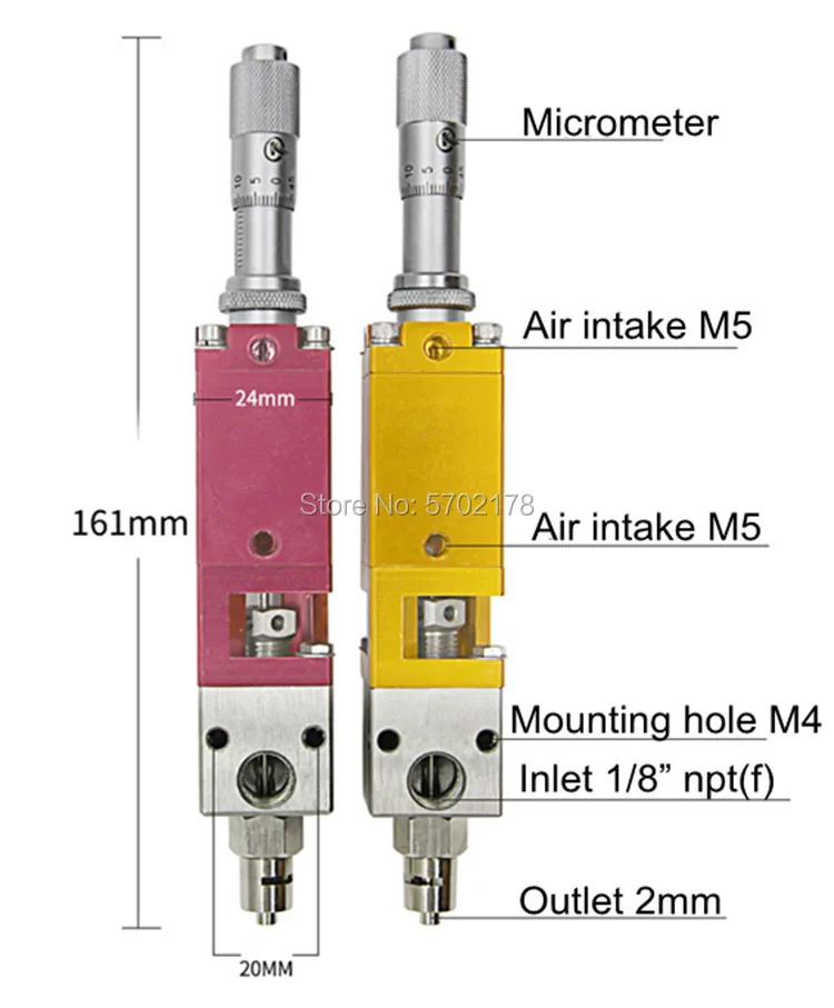 BY-24 Thimble dispensing valve Micrometer dispensing valve Precision dispensing valve Square valve Suction valve