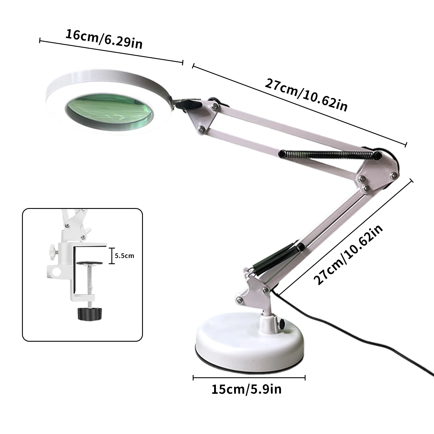 72LED 10X lente d'ingrandimento illuminata pieghevole 360 ° girevole 3 colori lente d'ingrandimento a LED per lettura/riparazione/lampada da tavolo/cura della pelle