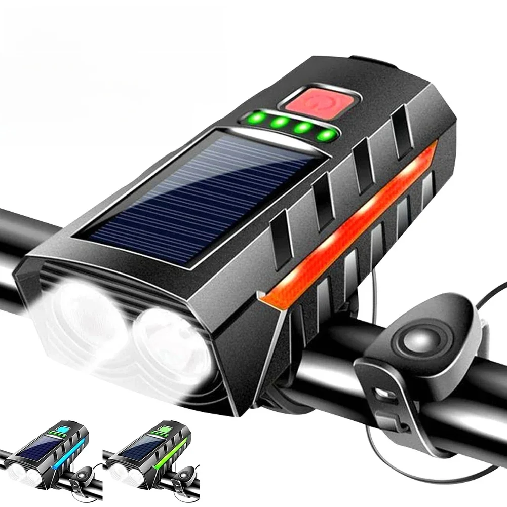 AliExpress Solar Bike Front Light USB Rechargeable MTB Road Bike Front Lamp Power Display High Beam Bicycle Flashlight Bicycle Accessories