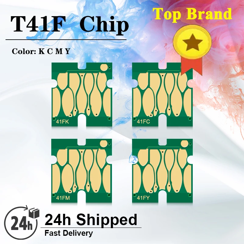 T41F T41F5 T41F2 T41F3 T41F4 Ink Cartridge Chip For Epson SureColor SC-T3400 SC-T5400 T3400 T5400 Printer 350ML One Time Chips