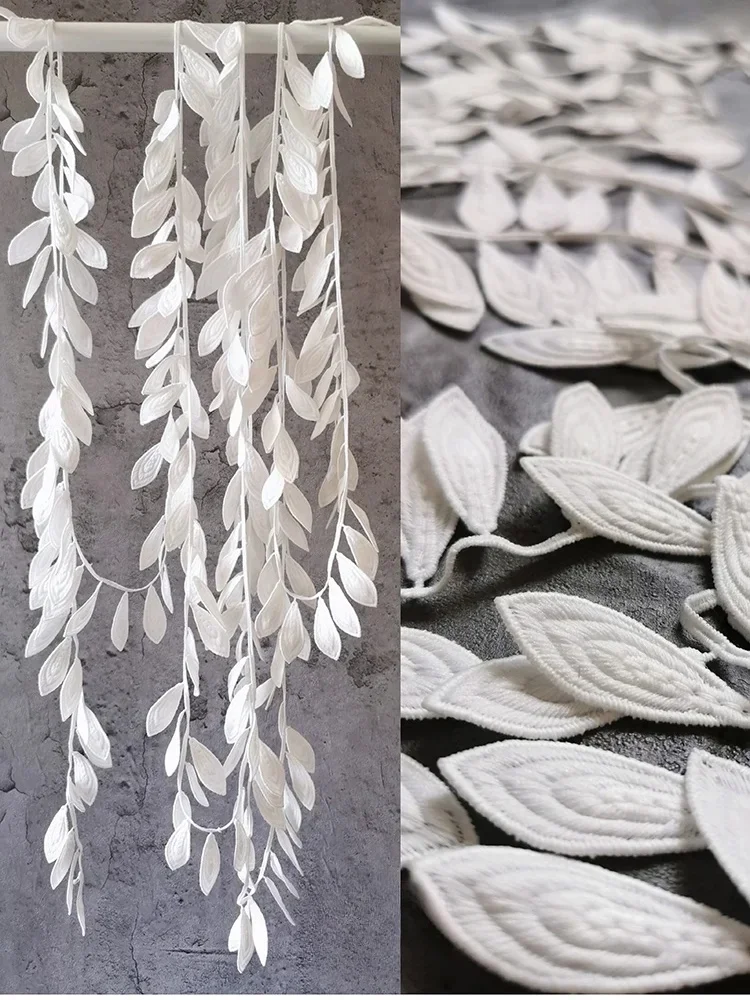 Wklęsły haft 3D z koronką w kształcie liścia, wysokiej jakości i grube designerskie materiały — zdjęcie 2