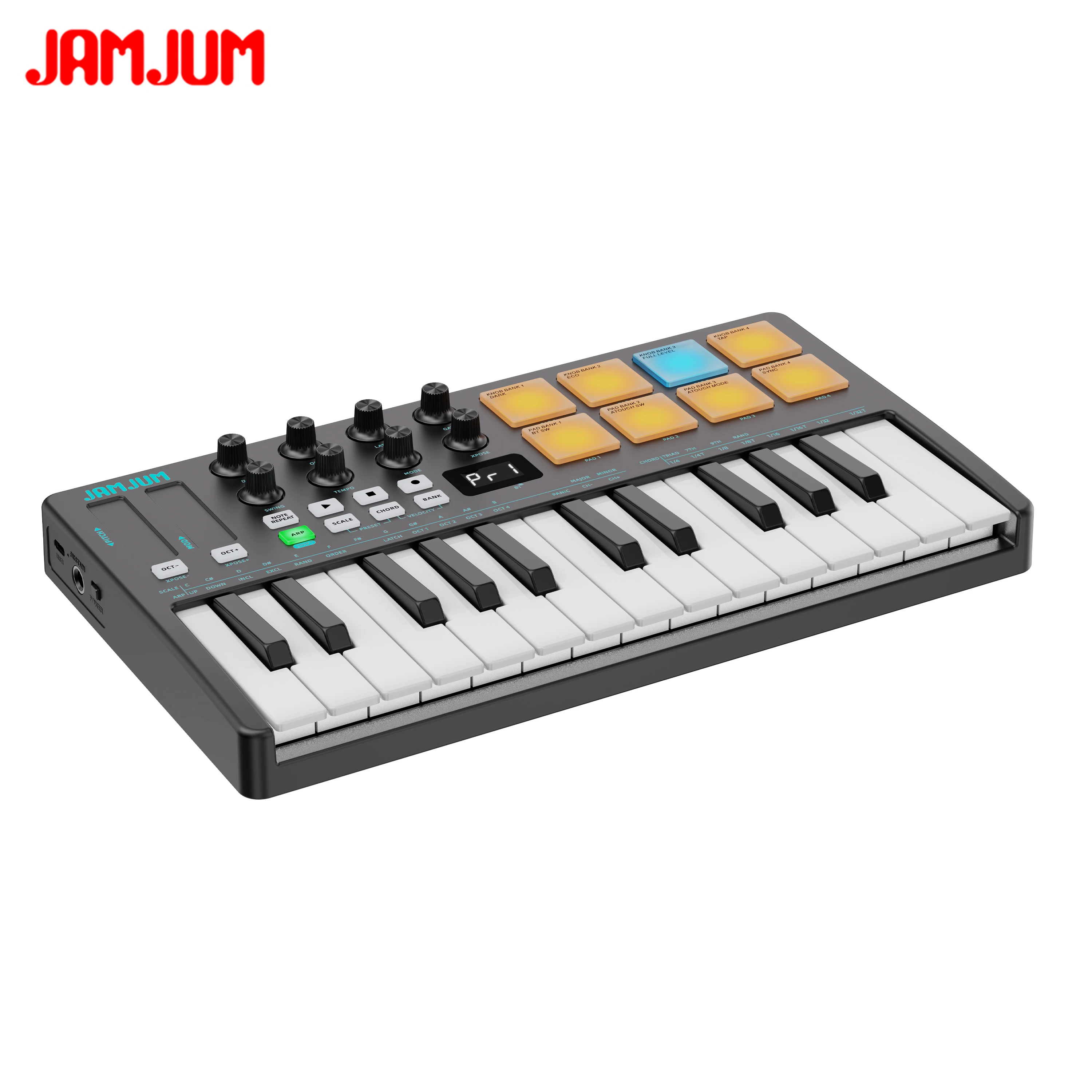 Picture 5: JAMJUM JK25 Bluetooth Wireless MIDI Controller Features 25 Velocity-sensitive Keys .Supports Bluetooth Connection