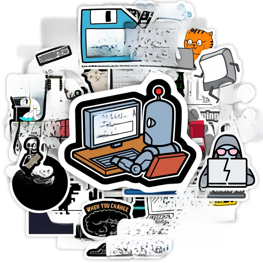 Programmieraufkleber Java JS PHP Docker Html Cloud Geek Hacker Entwicklungsprachenaufkleber für