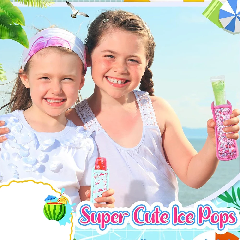 Popsicle Holder Bags Reusable Ice Pop Sleeves Antifreezing Ice Pop Bags Ice Freezer Protective Cover Popsicle Holders for Kids