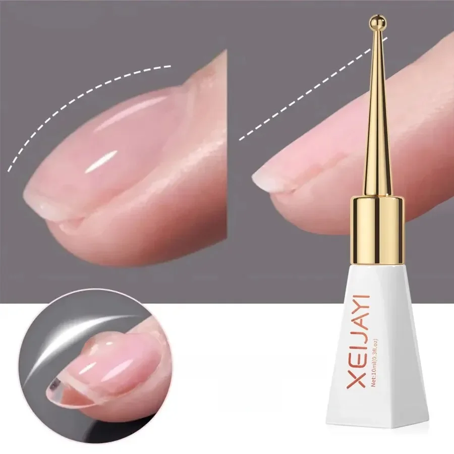Verhéritage à Ongles en Gel Transparent, Renforceur, Extension, Couche de Base en Bouteille, à Tremper, UV LED, 10ml, 1 Pièce
