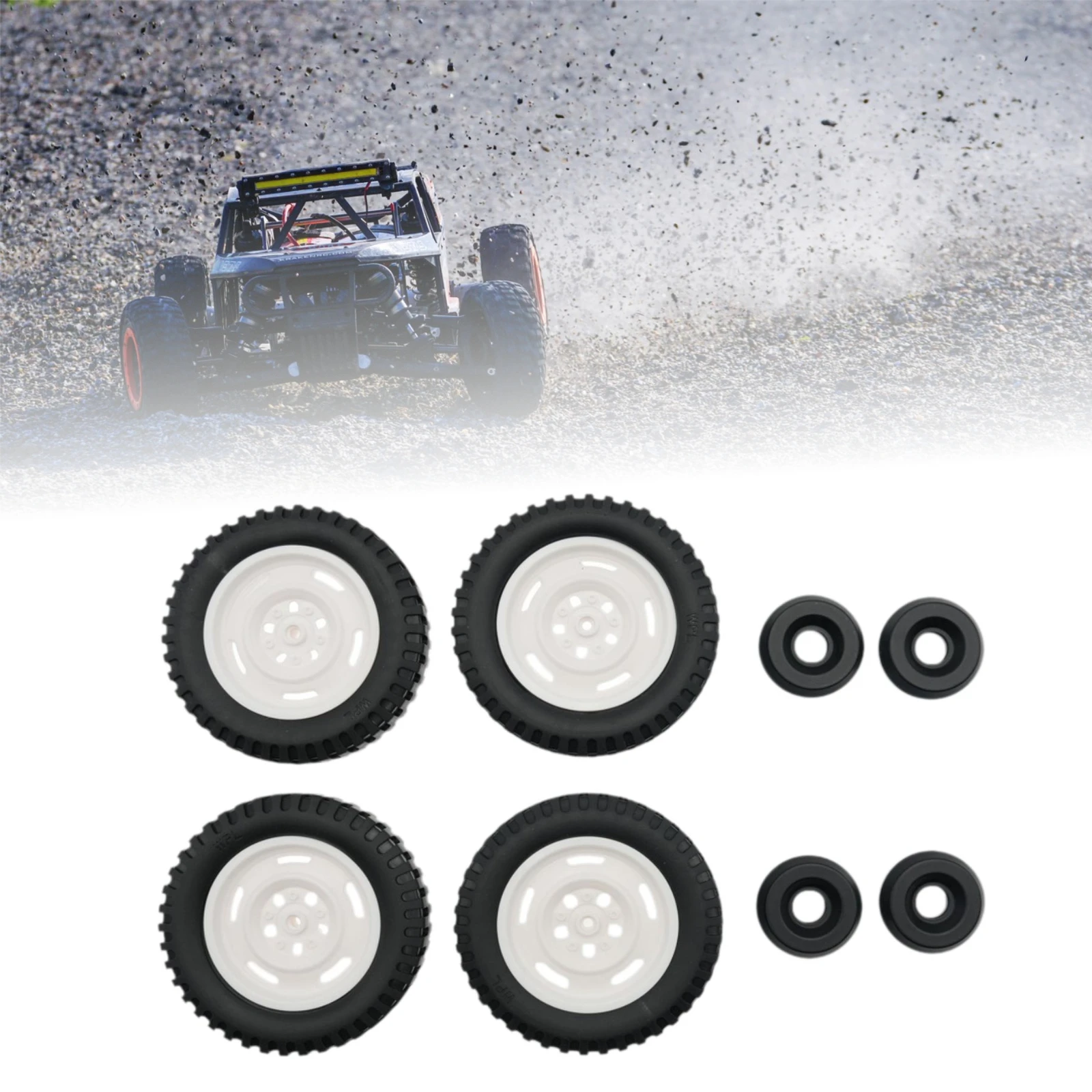 4 PC RC Tires with Counterweight for C84 C94 4Wd Off Road Pick Up Truck 1/12 RC Crawler Car Crawler Hex Hubs RC Wheel Rims DIY
