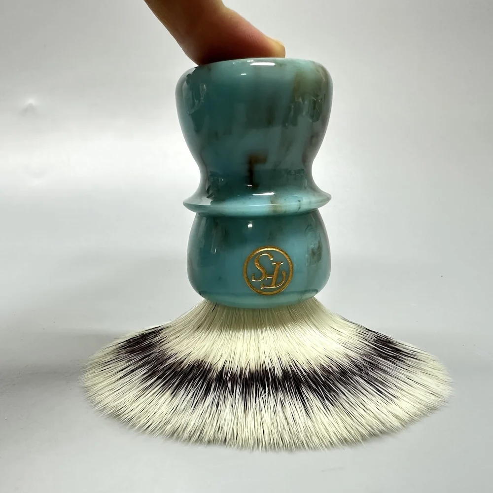 FS-26mm SBH(G8) Synthetic Badger Hair Shaving Brush,Faux Calcite Handle,Traditional Beard  Shaving Life,Barber Daily Use