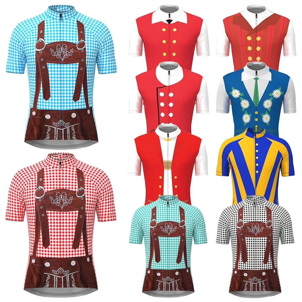 Oktoberfest Costume hommes Maillot de cyclisme pour hommes à manches courtes vtt Maillot descente Pro équipe montagne vélo vêtements personnalisé