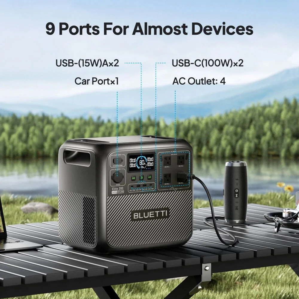 【Renew】BLUETTI Elite 200 V2 Portable Power Station 2600W 2073.6Wh High Capacity Solar Generator for Outdoor Camping view 6