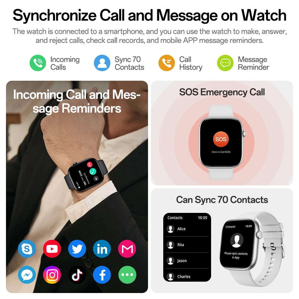 KHwatch S10 New Mens Watches Couple's Watches 1.83IPS Borderless Screen 9.1mm Ultra-thin 5.3BT WhatsApp Call IP68 Women Watches