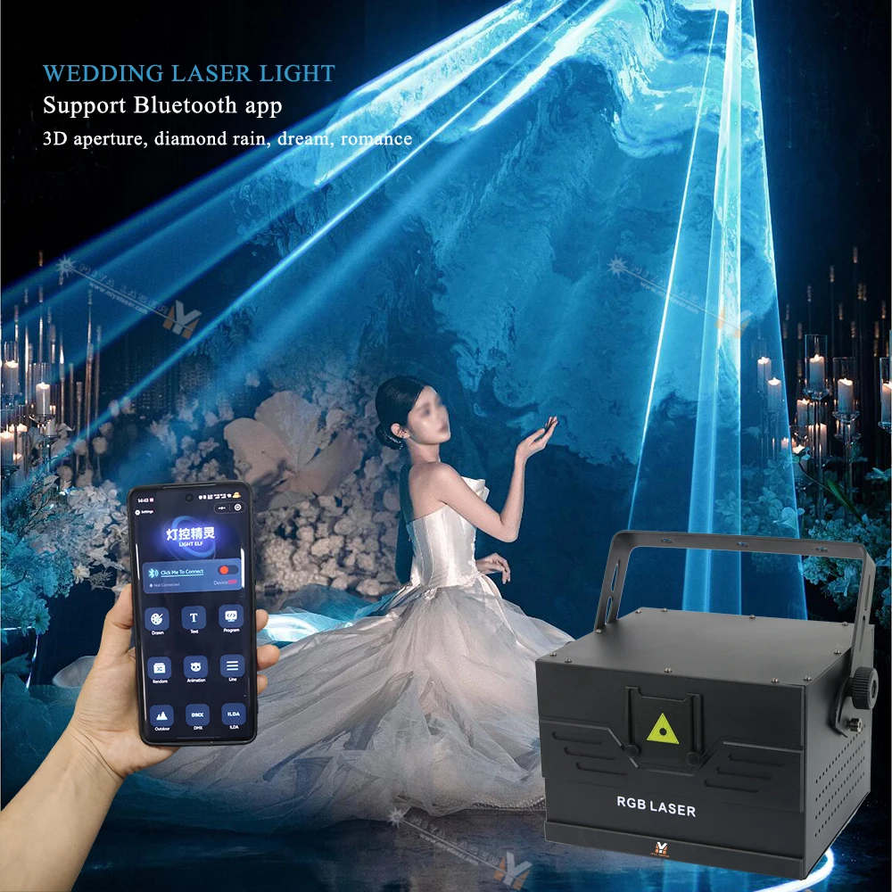 

ILDA DMX512 Stage Laser Lights Full Color Animation Projected via Phone App for Weddings Clubs Hotels Theme Parks