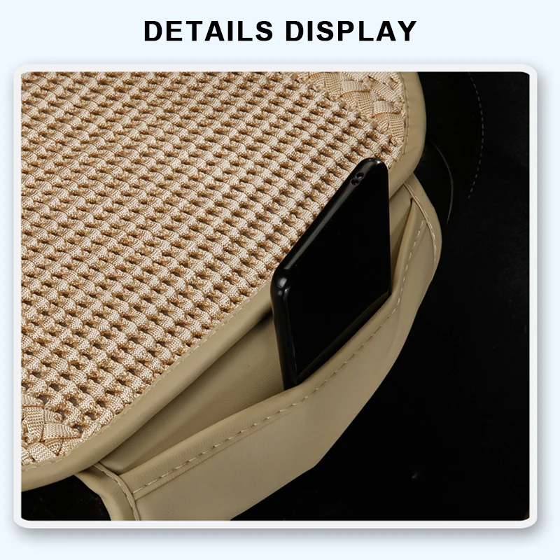 SEAMETAL 1Pc Car Seat Cover Breathable Ice Silk Cooling Seat Cushion Anti Slip Auto Seat Protection Mat Universal for Sedan Suv