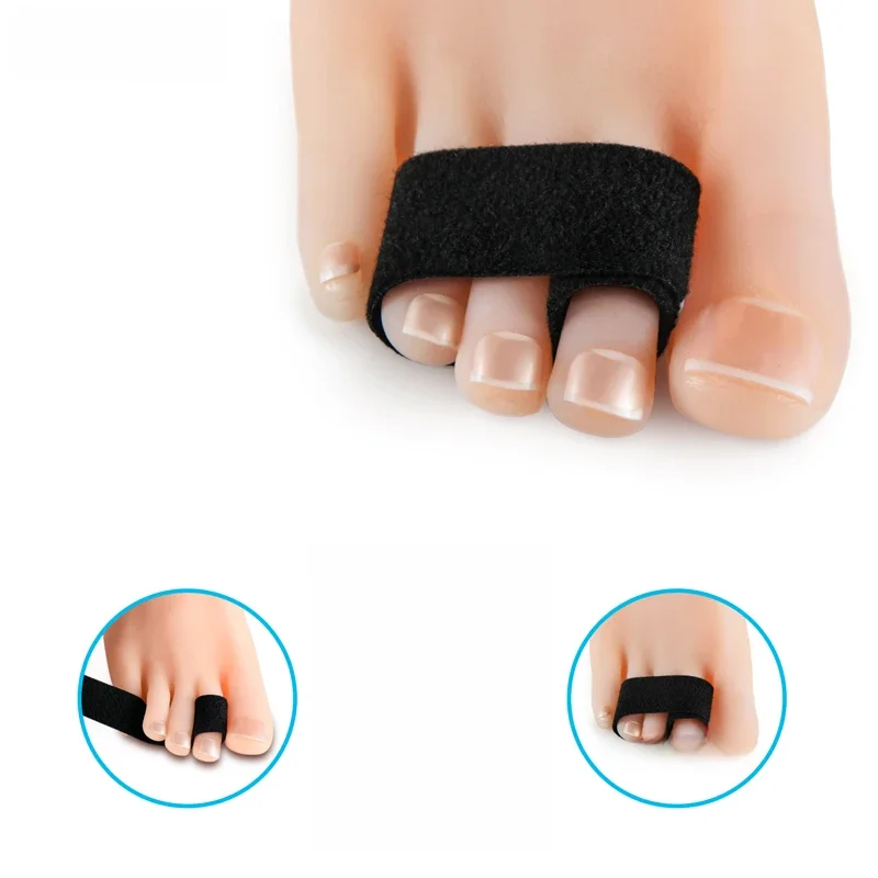 Correcteur d'orteils noir, orthèses, bandage rembourré, marteau séparateur d'orteils, élastique, attelles, outil de soins des pieds