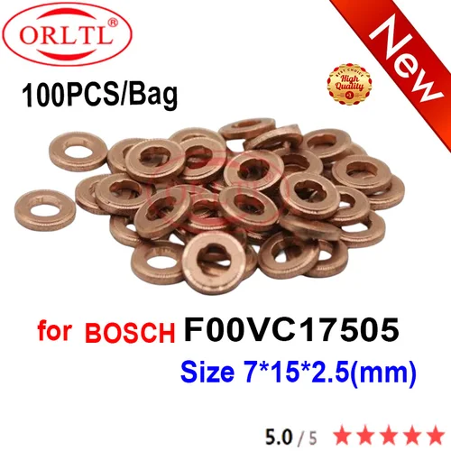 Imagen 2 del producto 100 Uds F00VC17506 9001-850Cboquilla de inyector arandela de cobre F00VC17505 F00VC17504 diésel F00VC17502 para cuñas Bosch Delphi