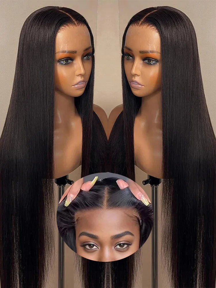 Pre Cut No Glue 13x4 Bone Straight Glueless Wig Human Hair Ready To Wear Brazilian Lace Front Closure Wigs For Women Preplucked