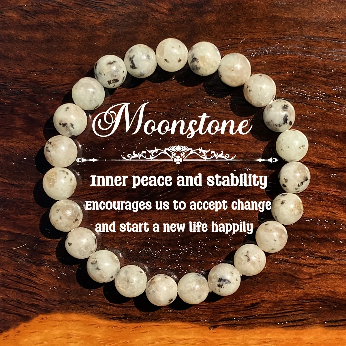 1pc/Calm and Stability Moonstone Bracelet Encourage Change, Start a New Life, Blessing Gift [Natural Stone Color Random]