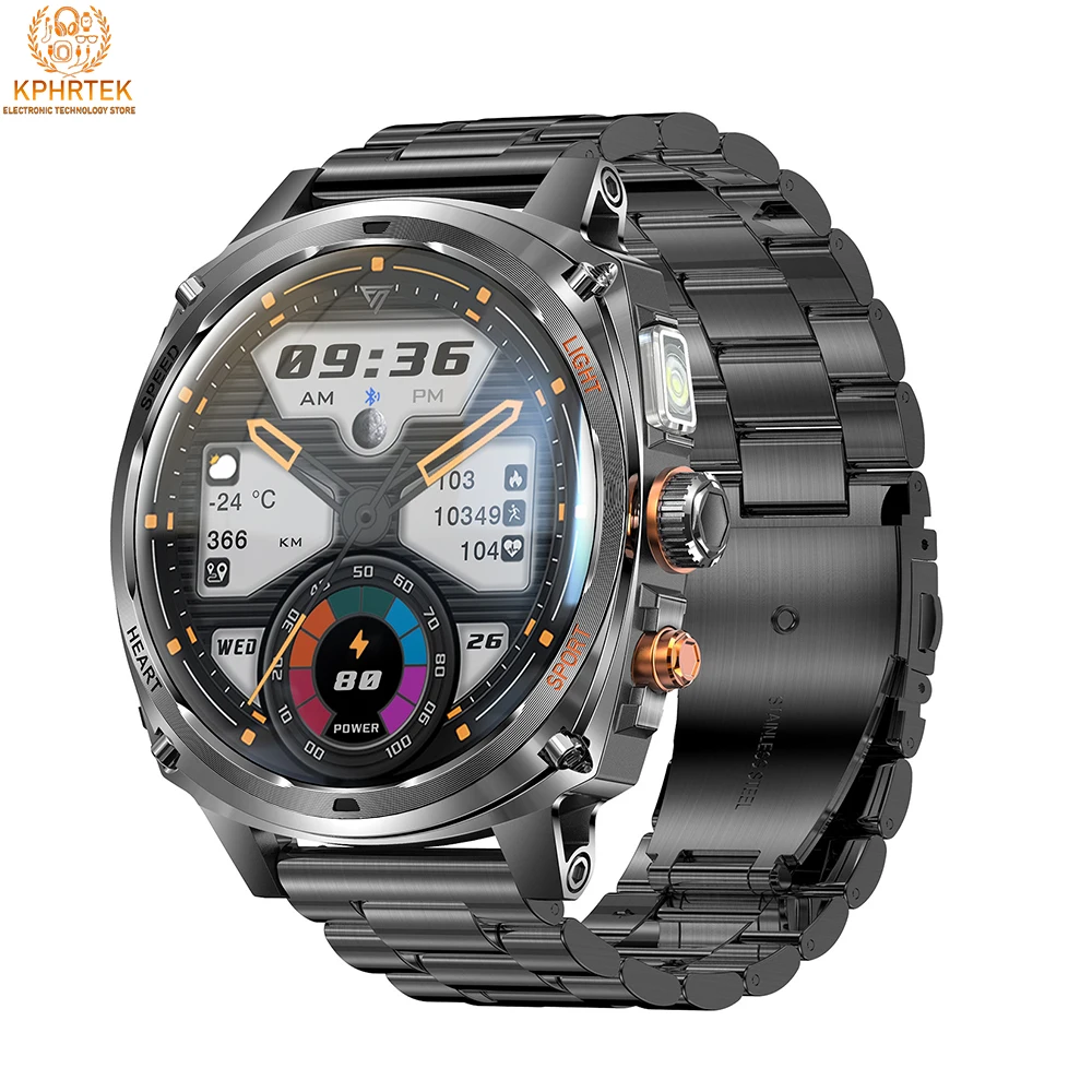 นาฬิกาอัจฉริยะ KM200 หน้าจอ AMOLED 1.75 นิ้ว ระดับไฮเอนด์ สำหรับธุรกิจและกีฬา กันน้ำ รองรับการโทรผ่านบลูทูธ แบตเตอรี่ขนาดใหญ่