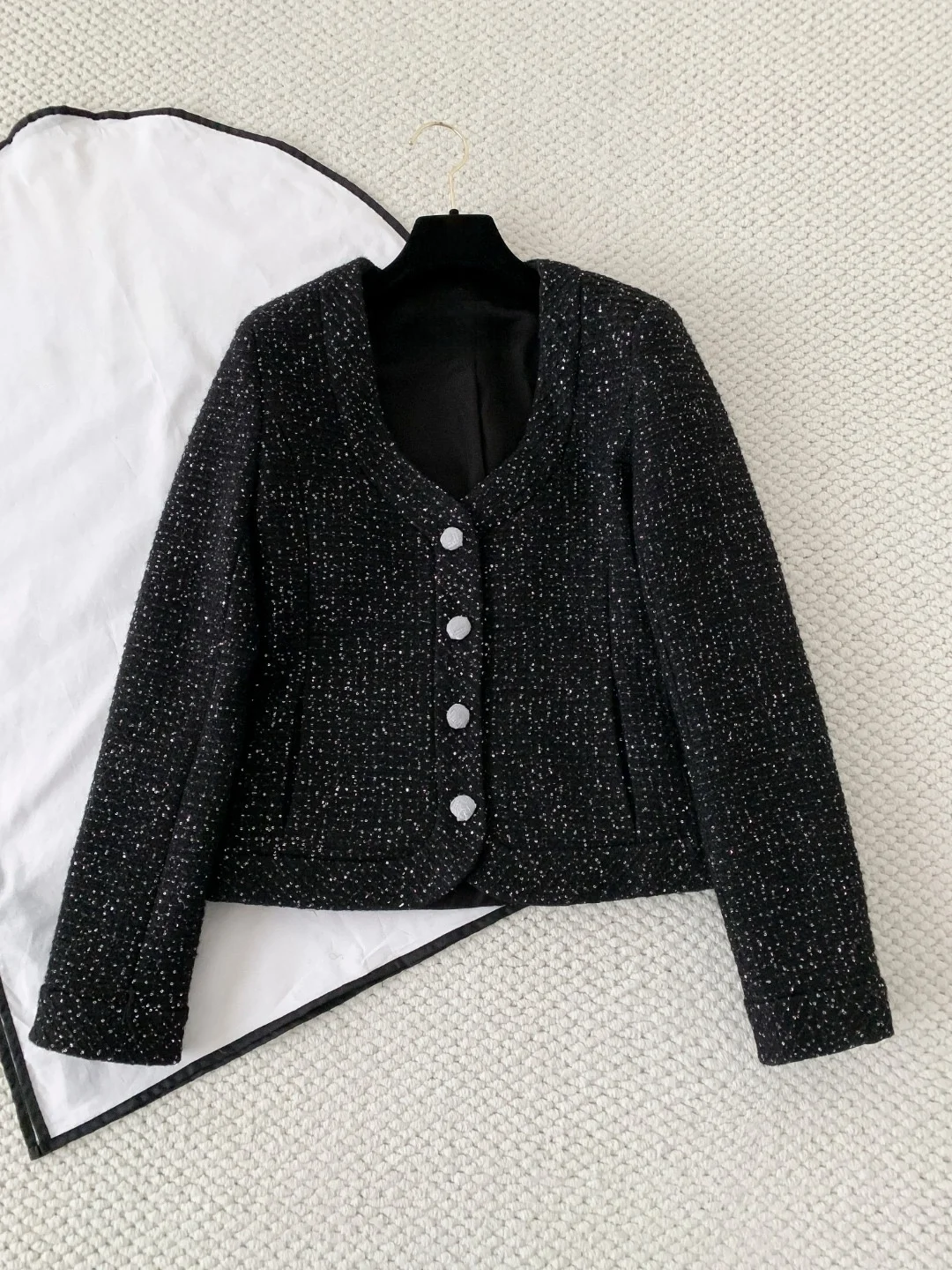 

Роскошный женский пиджак из 100% шелка с пайетками, винтажный, классический, гламурный, в стиле знаменитостей, вечерний гала, красная дорожка