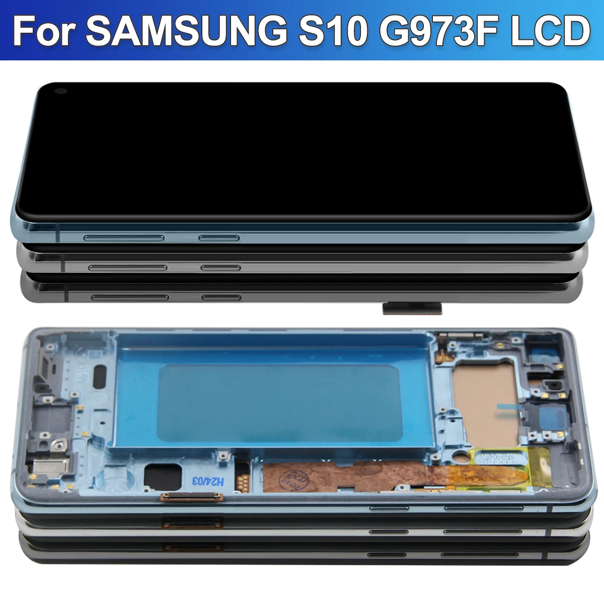 Tested TFT For Samsung S10 SM-G973F SM-G973U SM-G973W LCD Display Touch Screen Digitizer Replacement With Frame