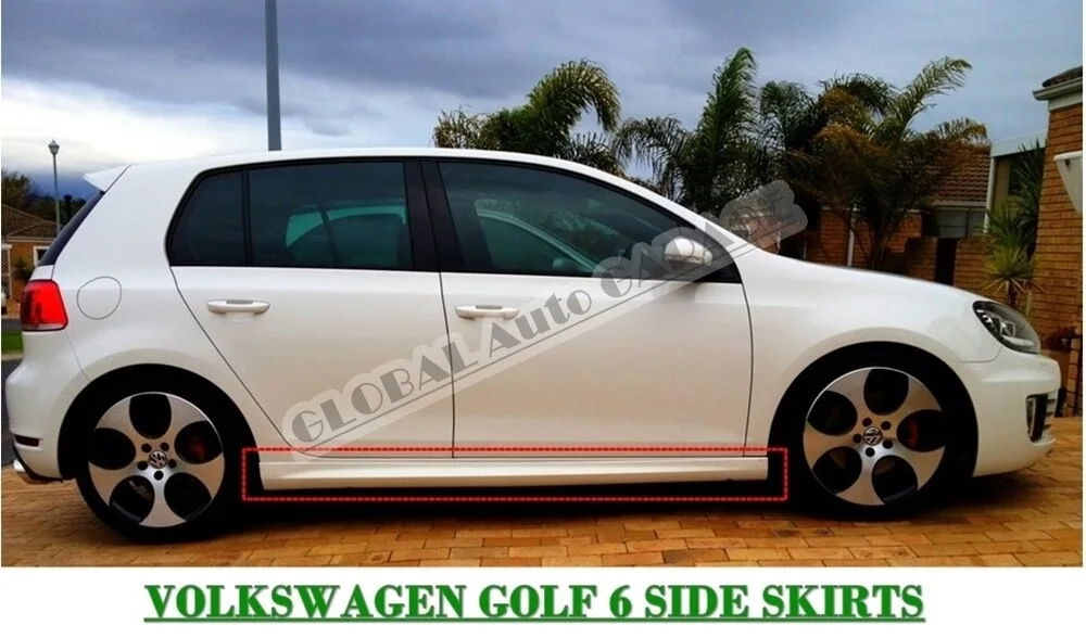 For Vw Volkswagen Golf 6 Side Skirt Threshold 2008 2009 2010 2011 2012 Sill Trim Car Styling Auto Universal Spoiler Mud Flaps