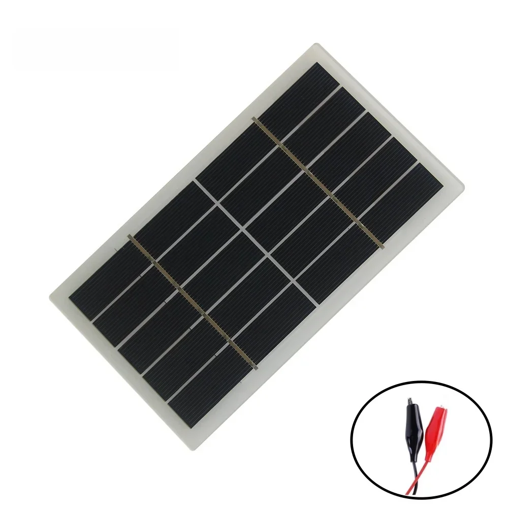 Mini-Solarsystem 10W 5V Polysilizium-Solarpanel mit Clip DIY-Modul Solarzellen für Outdoor-Camping Wandern CCTV-Kamera Batterie