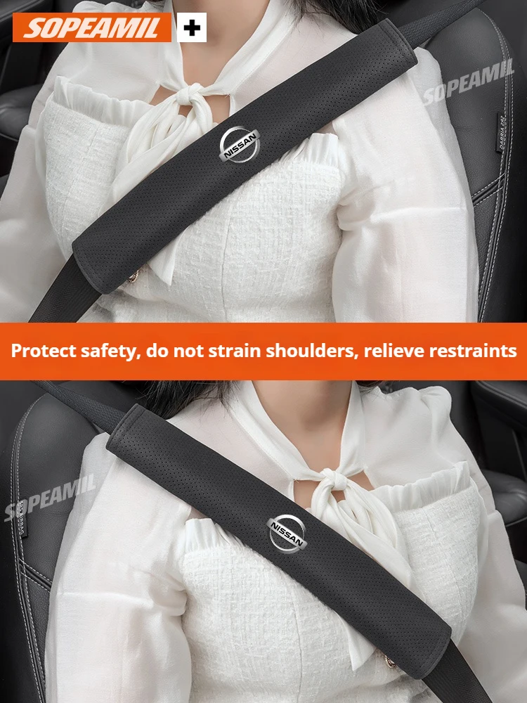 Car Safety Belt Cover Suede Seat belts shoulder protector shoulder pad For Nissan ALTIMA ARMADA JUKE LEAF MAXIMA MICRA QASHQAI