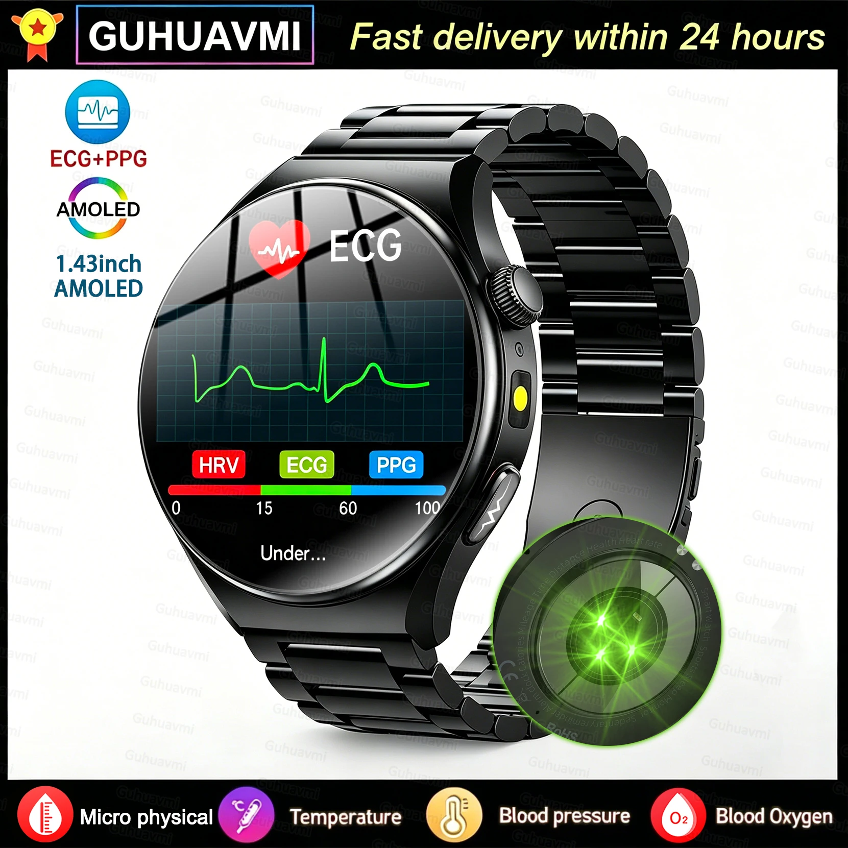 Neue 2026 Smartwatch mit KI-Diagnostik, EKG+PPG, präziser Messung von Harnsäure, Blutdruck, Körperfett und dem physischen Zustand der fünf Organe, kompatibel mit Android- und iOS-Mobilen.