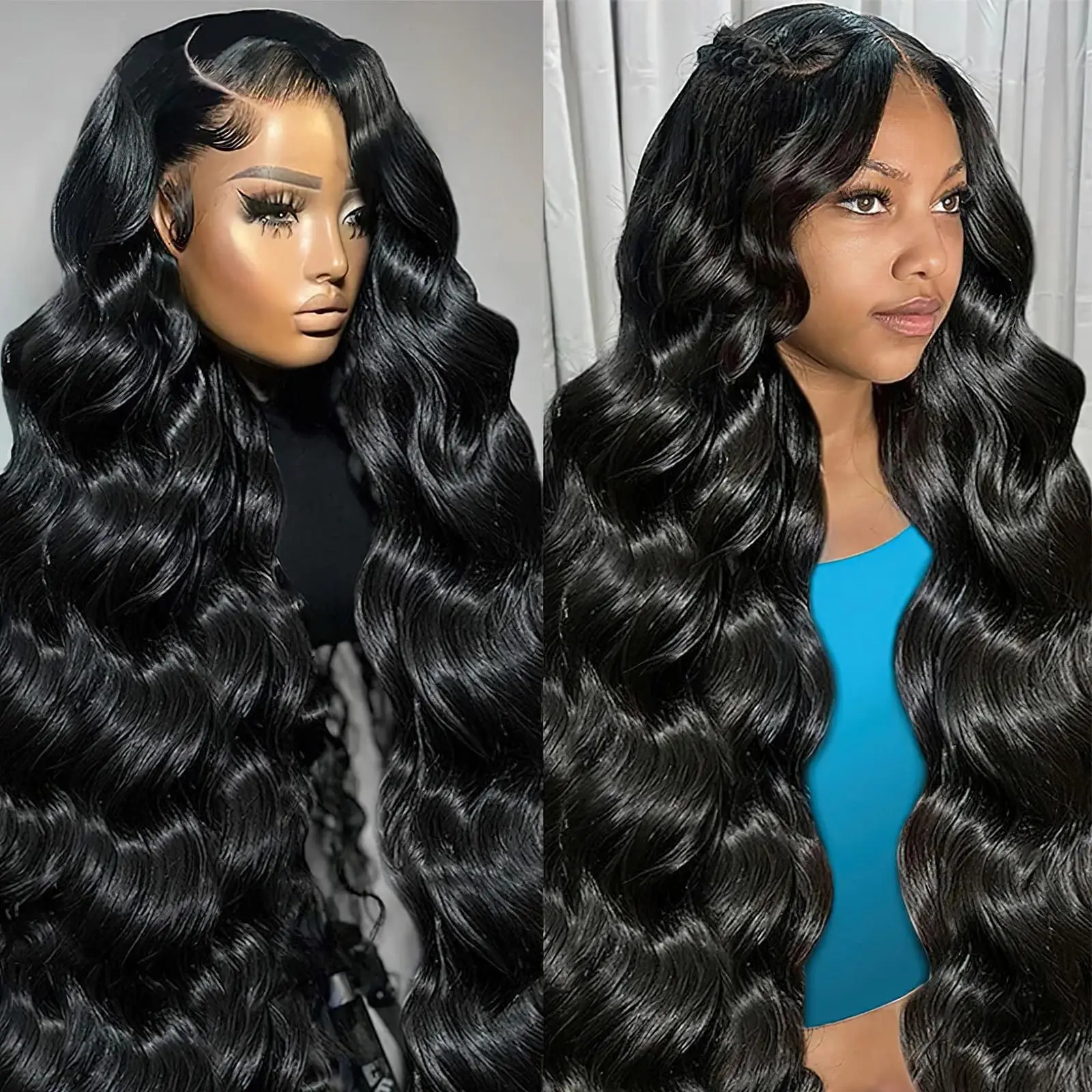 

180 Density Glueless Pre Plucked with Baby Hair Wigs 4X4 Lace Front Wigs Human Hair Body Wave HD Transparent Lace Frontal Wig