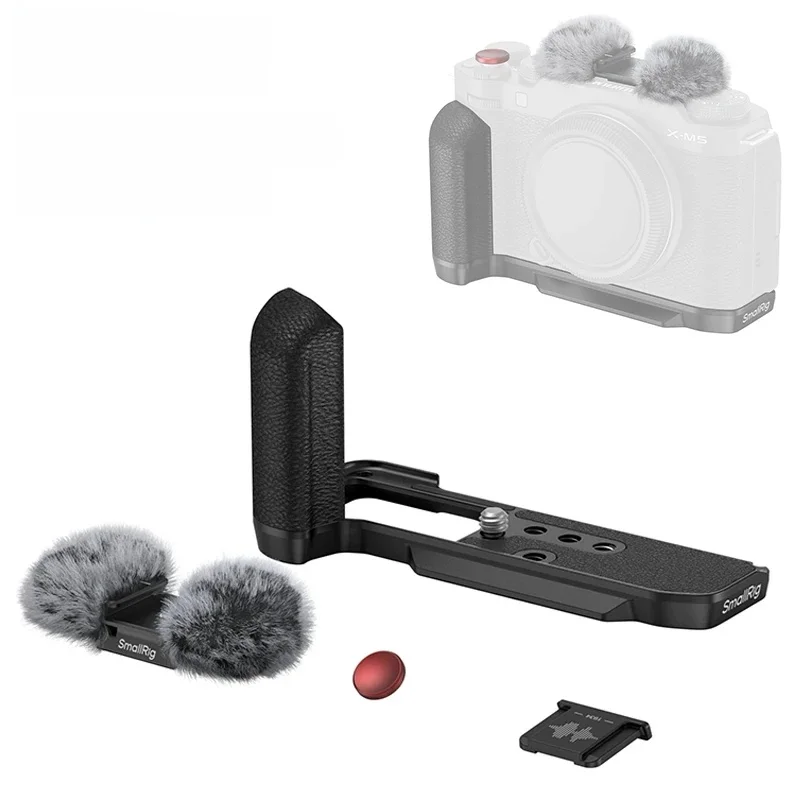 SmallRig Płyta montażowa w kształcie litery L z silikonowym uchwytem do FUJIFILM X-M5 Arca-Swiss Quick Release BasePlate wbudowane mocowanie na zimną stopkę — zdjęcie 2
