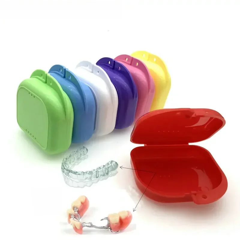1 szt. Etui do przechowywania protez Dental ortodontyczny pojemnik na ochraniacze na zęby pojemnik na ochraniacze na zęby taca na artykuły stomatologiczne 6 kolorów opcjonalnie — zdjęcie 2