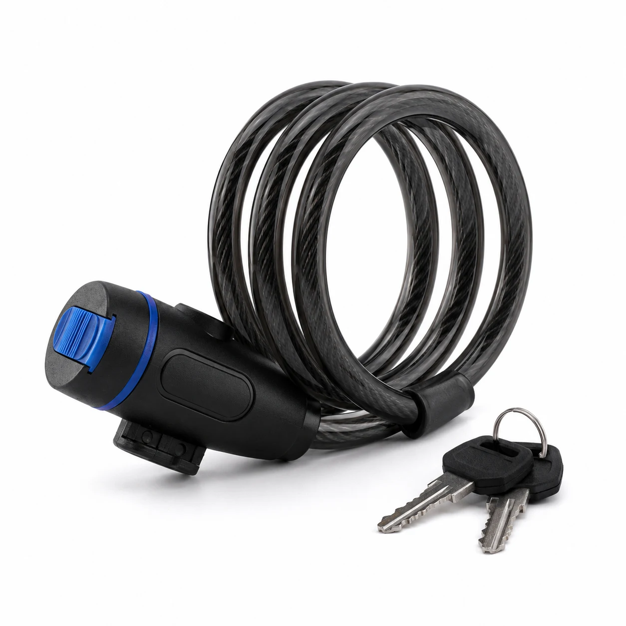 Lucchetto per Bicicletta con Chiave, Lucchetto a Cavo in Acciaio a Spirale con 2 Chiavi, 3 Misure 80Cm/70Cm, Lucchetto a Cavo per Bicicletta e Scooter
