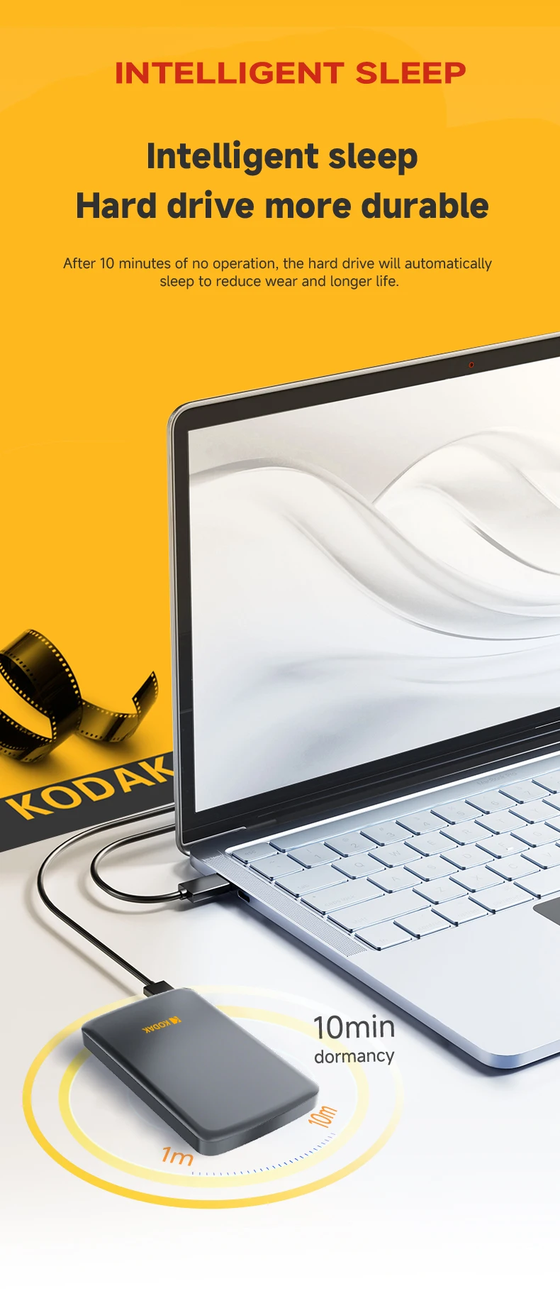 Kodak P150 Tragbare Externe Festplatte 500GB 1T USB3.0 Leichtgewichtige PHDD für PC Tablets PS5 XBOX Laptop Desktop – Detail 6