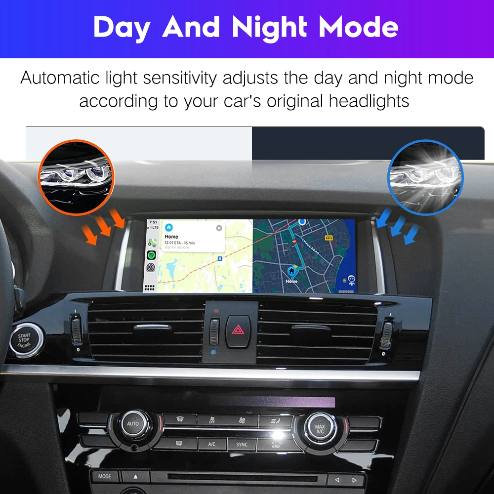 Linux System Central Control Display Screen for BMW X3 X4 8.8“ NBT CIC features an Original Vehicle Style GPS Navigation