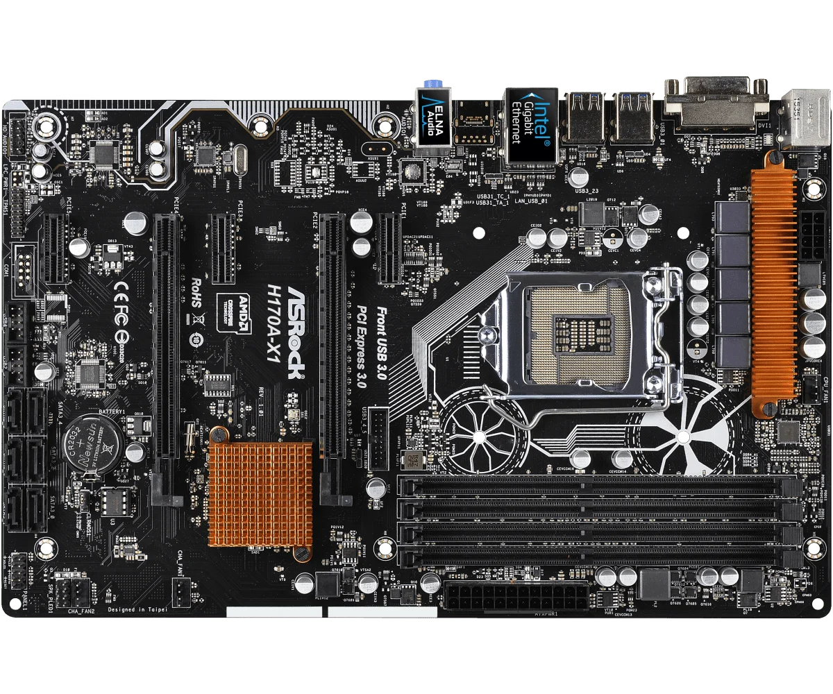 intel h170 chipset Motherboard ASROCK H170A-X1 Motherboard DDR4 64GB  support i7-6700 i3-7100 i3-6300 G3920 i7-7700 cpu NVMe SSD