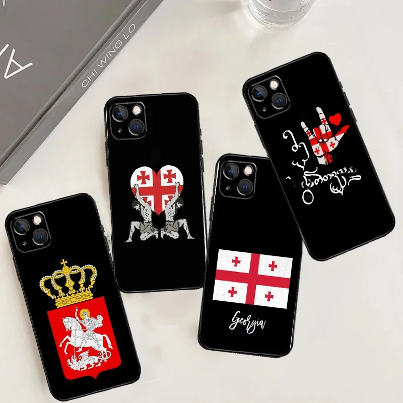 Etui z flagą Gruzji na iPhone 15 16 11 12 13 14 Pro Max 7 8 Plus XR X XS Max 12 13 Mini Back Cover — zdjęcie 2