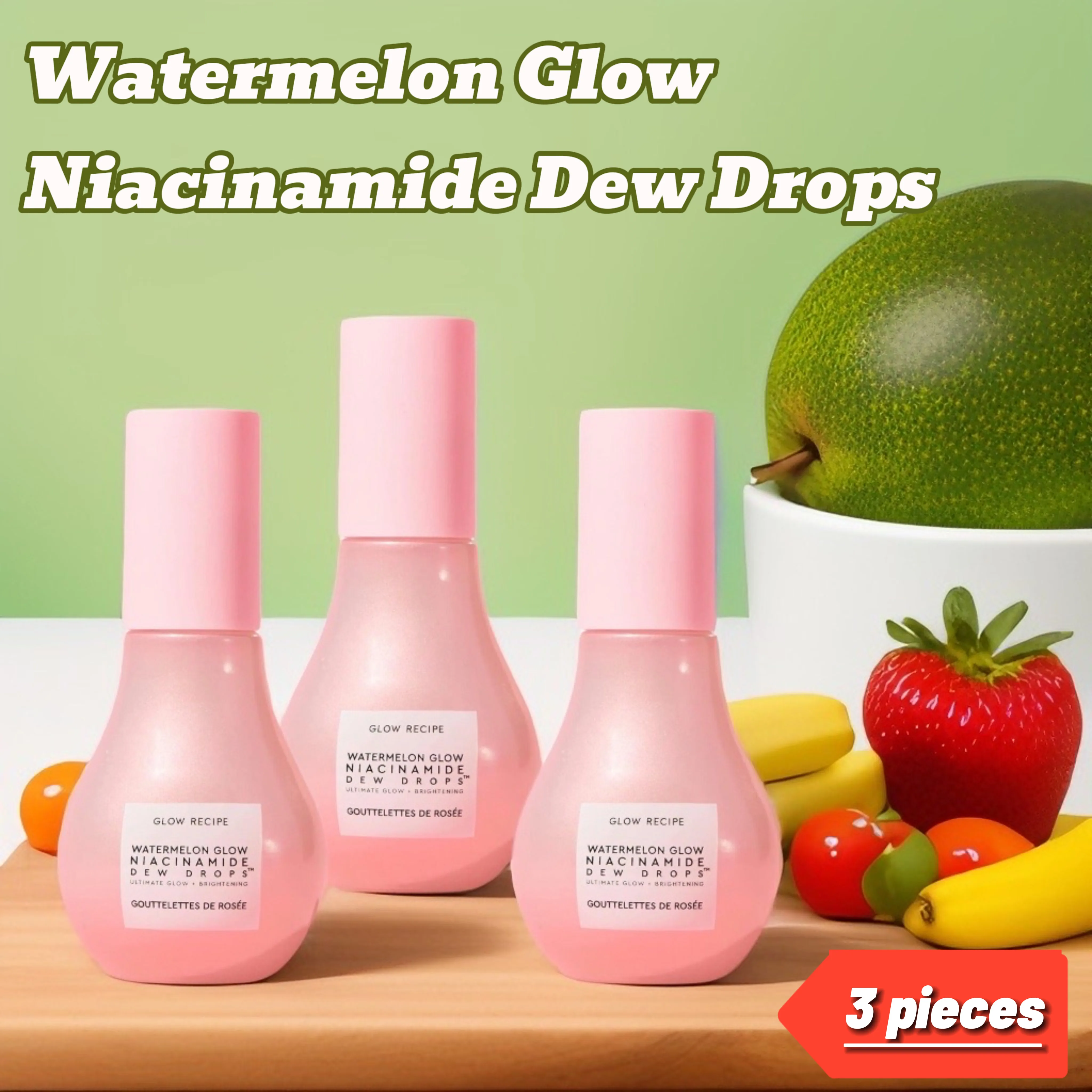 

3 pcs Watermelon cream glow DEW DROPS Glow Skin care Recipe facial lotion hot sell