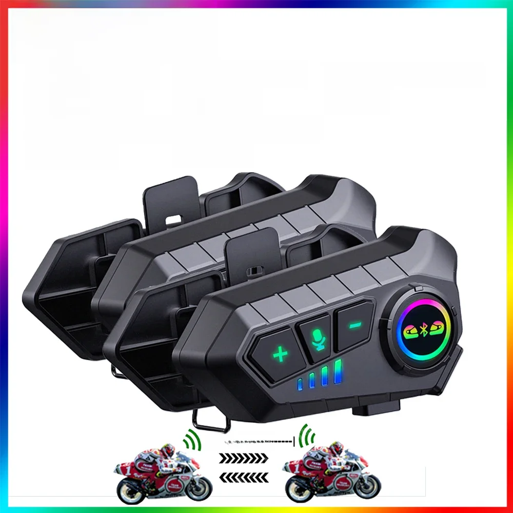 Kebidumei YP10 Intercomunicador De Capacete 2.4GHz Bluetooth 5.3 IP67 300M Sem Fio 2000Mah Moto