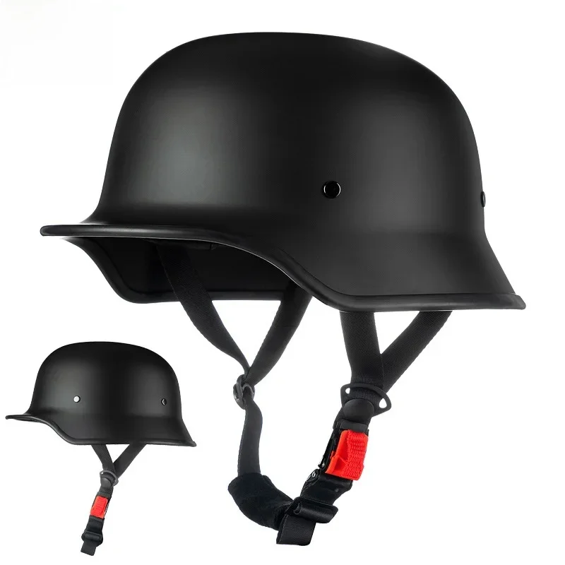 Duitse Soldaat Helm Motorfiets Voor Harley Retro Half Helm Motorhelm Zomer 3C Certificering Scoop Helm Cruise Auto - afbeelding 2