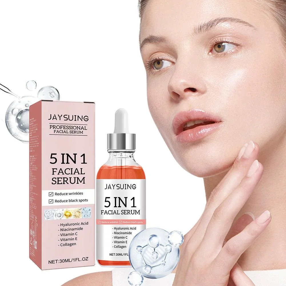 

Сыворотка для лица 5 в 1, увлажняющая, осветляющая, против старения, выцветания, тонких линий, темных пятен, укрепляющая кожа, питательная, дышащая, уход за кожей