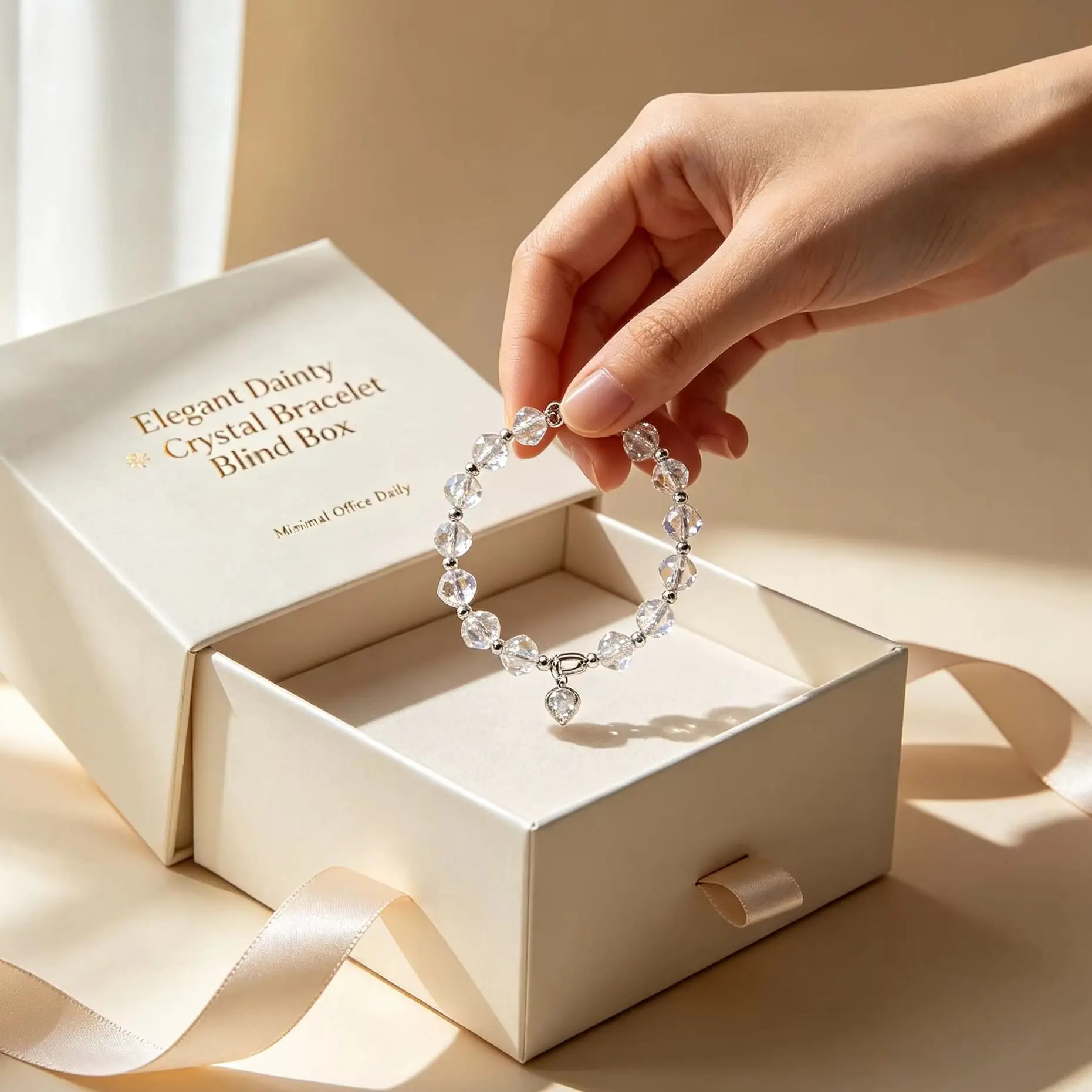 Elegant Dainty Crystal Bracelet Blind Box Minimal Office Daily Surprise Wristband Pack