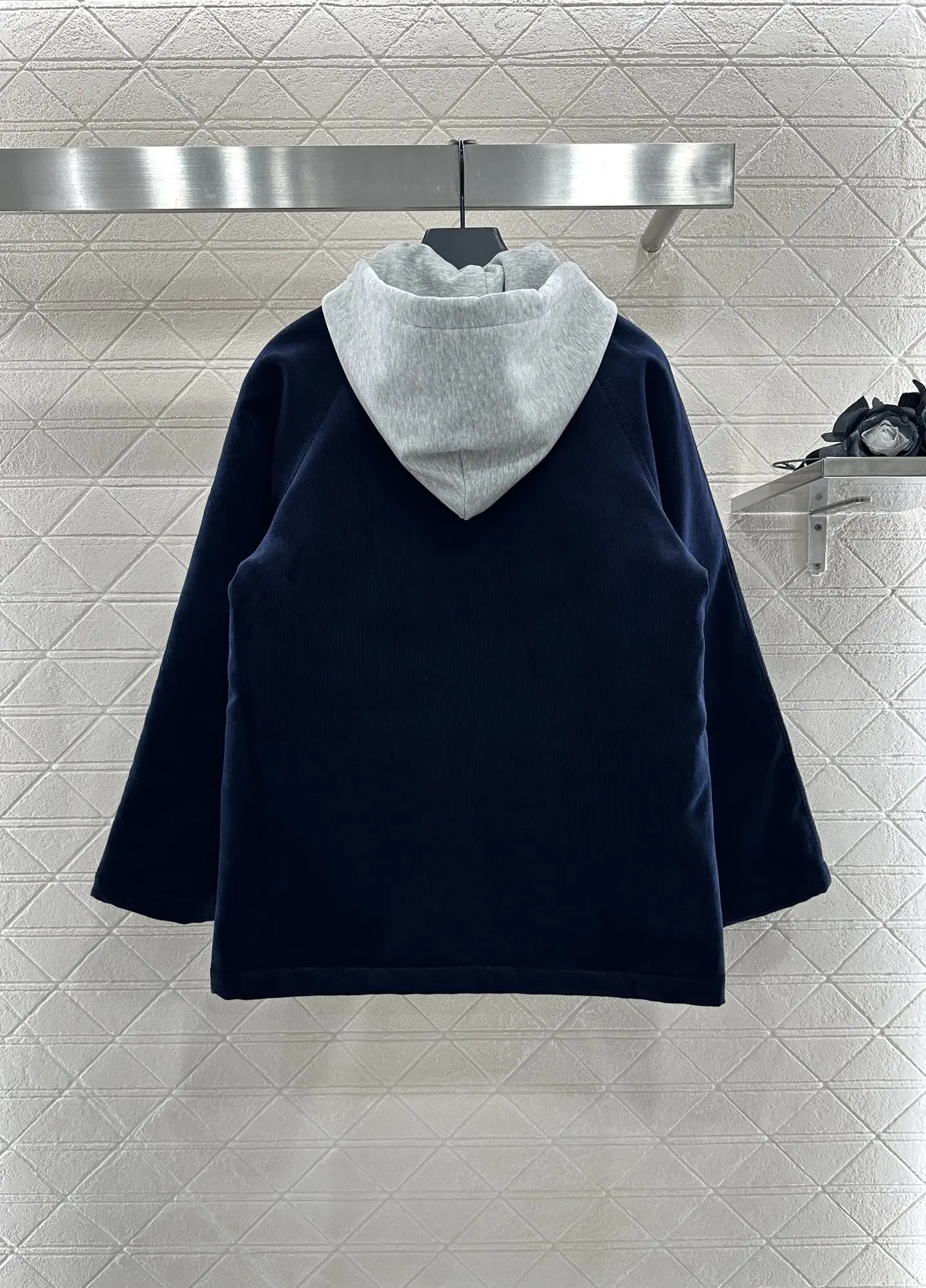 

2025 Winter New Hooded Drawstring Cotton Jacket with Corduroy Nylon Material Medium Length Coat Filled with Down Cotton 486
