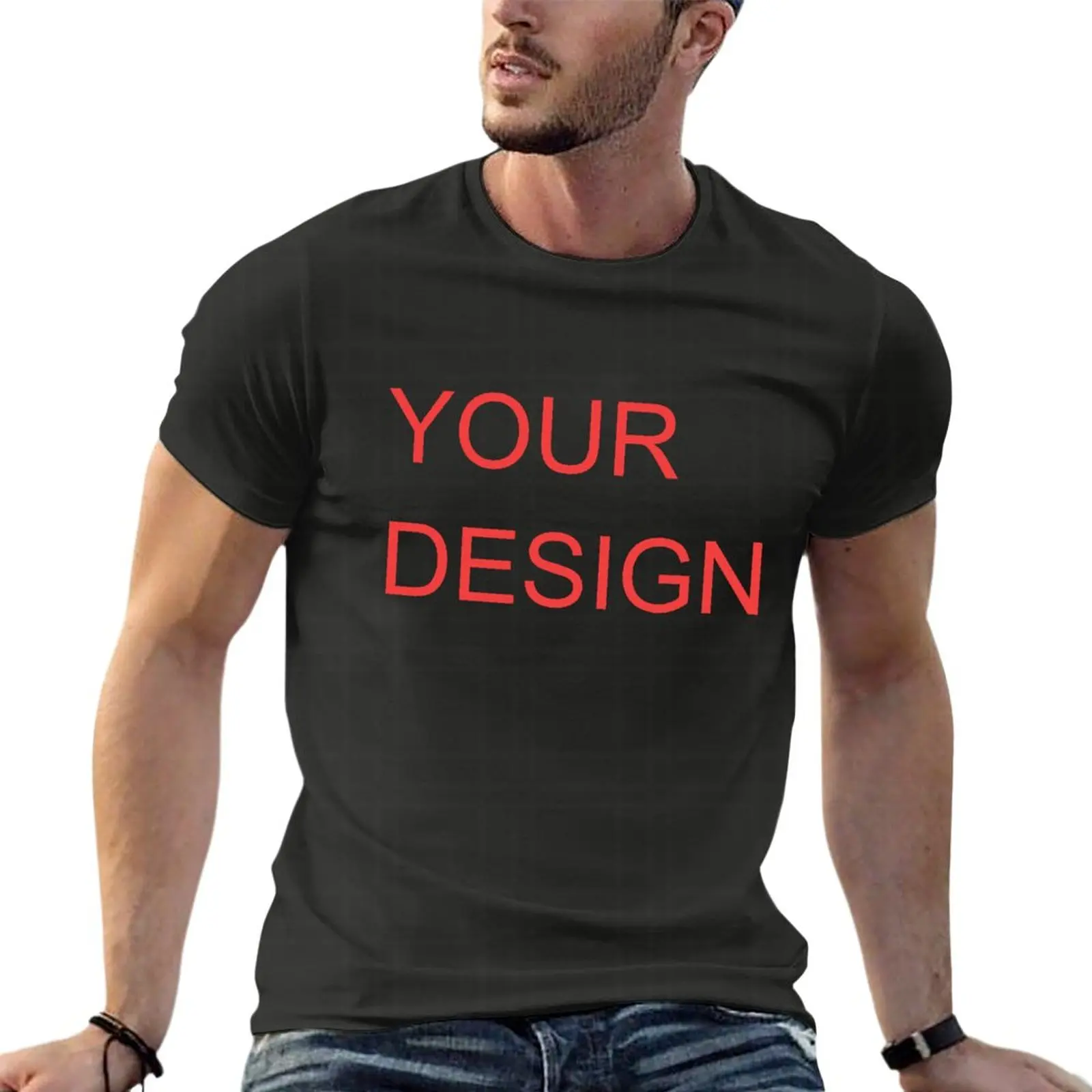 Double-sided printing Your Design T-Shirts for Men Customized DIY T Shirts Vintage Big Tall Tee Shirt Oversized 4XL 5XL 6XL Tops