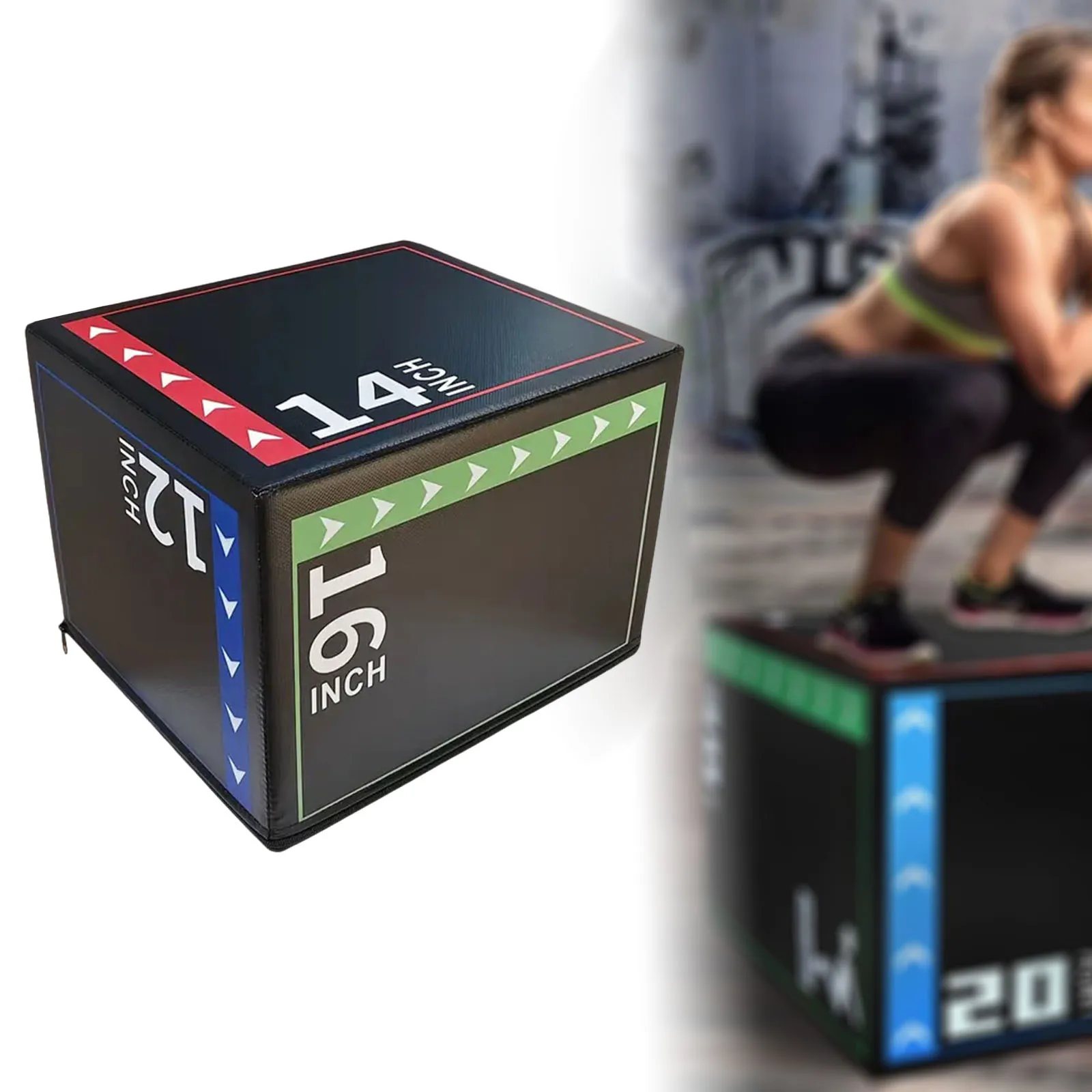 Caja de salto fotométrica 3 en 1, caja Plyo portátil para gimnasio en casa, funda Plyo para entrenamiento de fuerza para Fitness, gimnasio y acondicionamiento