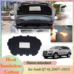 Car Hood Engine Cover for Audi Q7 4L 2007~2015 2008 2009 2010 Insulation Liner Cotton Pad Soundproof Thermal Heat Mat Accessorie