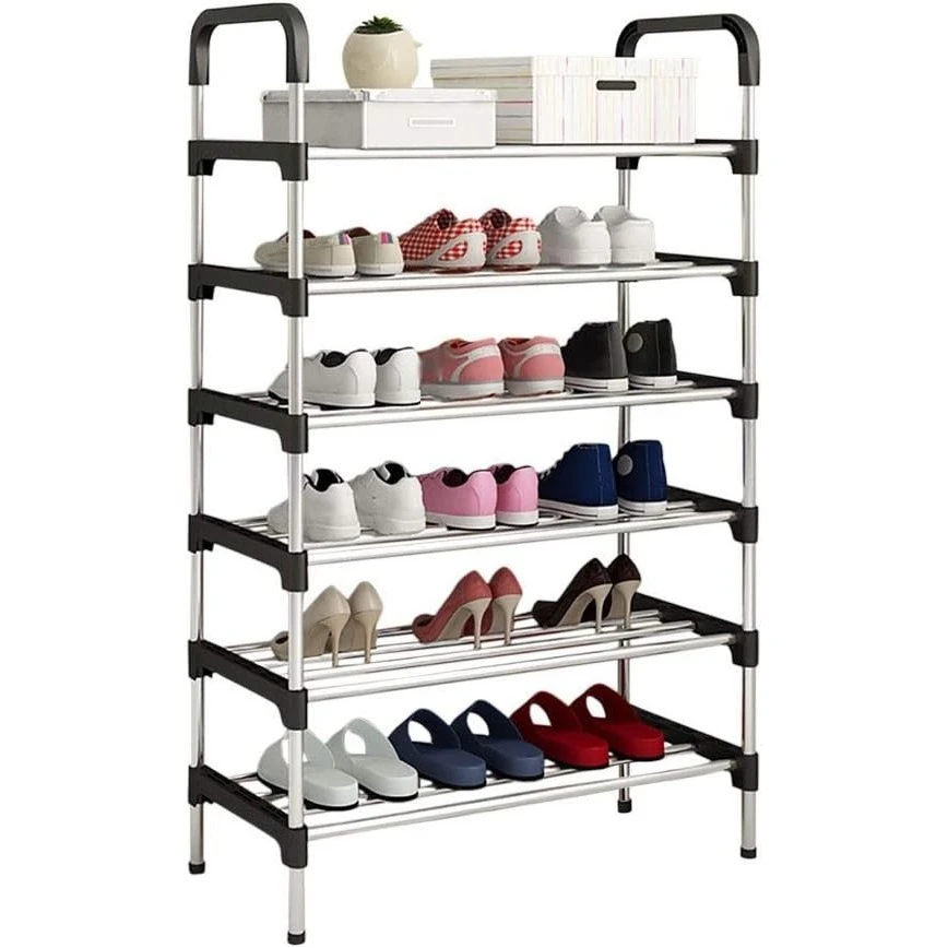 Shapel Rack For Organizing Footwear 7 Shelves 15 Pairs Stainless Steel