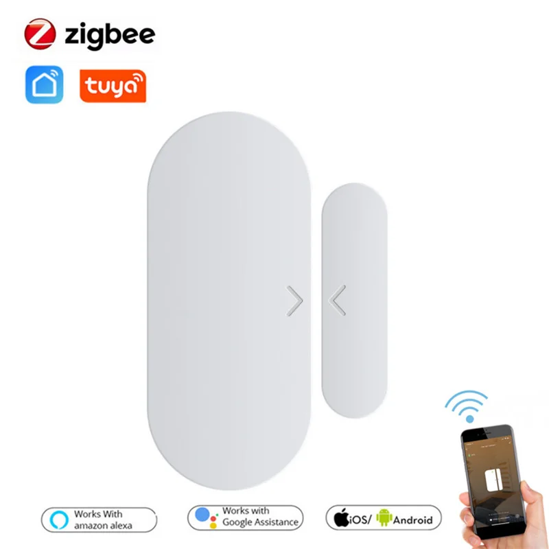 

Tuya Zigbee Door Window Contact Sensor Open/Closed Detector Smart Home Security Alarm System APP Wireless Conttrol Alexa Google