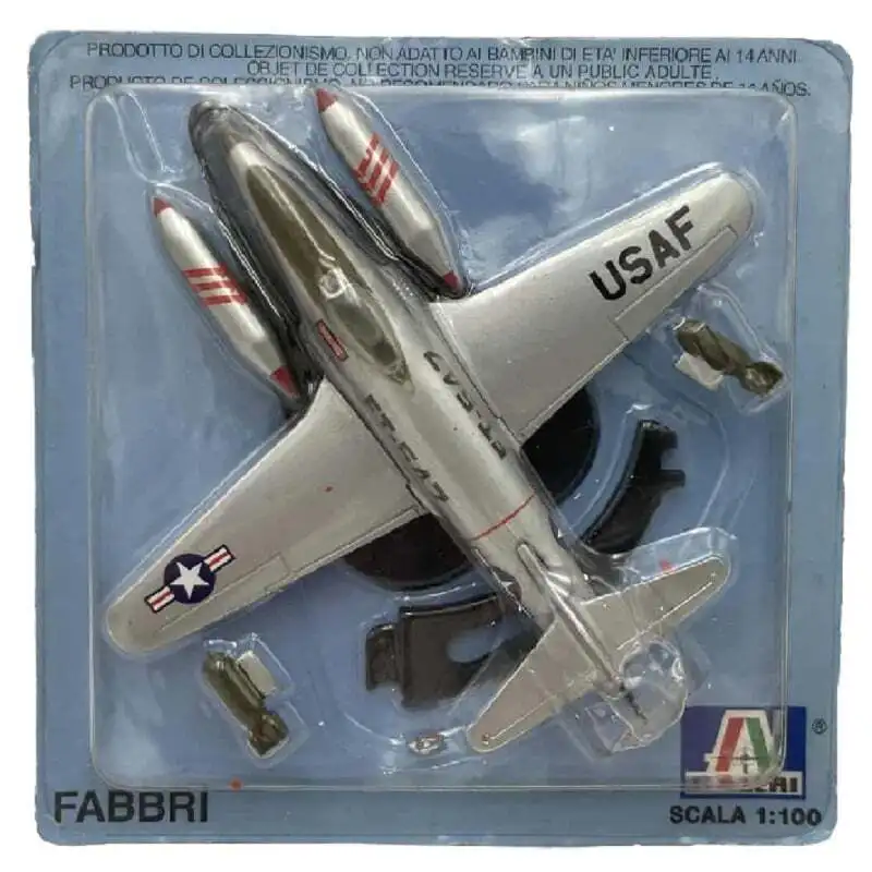 Fabbri, modèle d'avion de chasse F-80 Ag P019, échelle 1:100, miniature en métal moulé sous pression, collection d'avions et d'hélicoptères de guerre, sans base ni pièces, assemblage requis, nouvel emballage blister d'origine